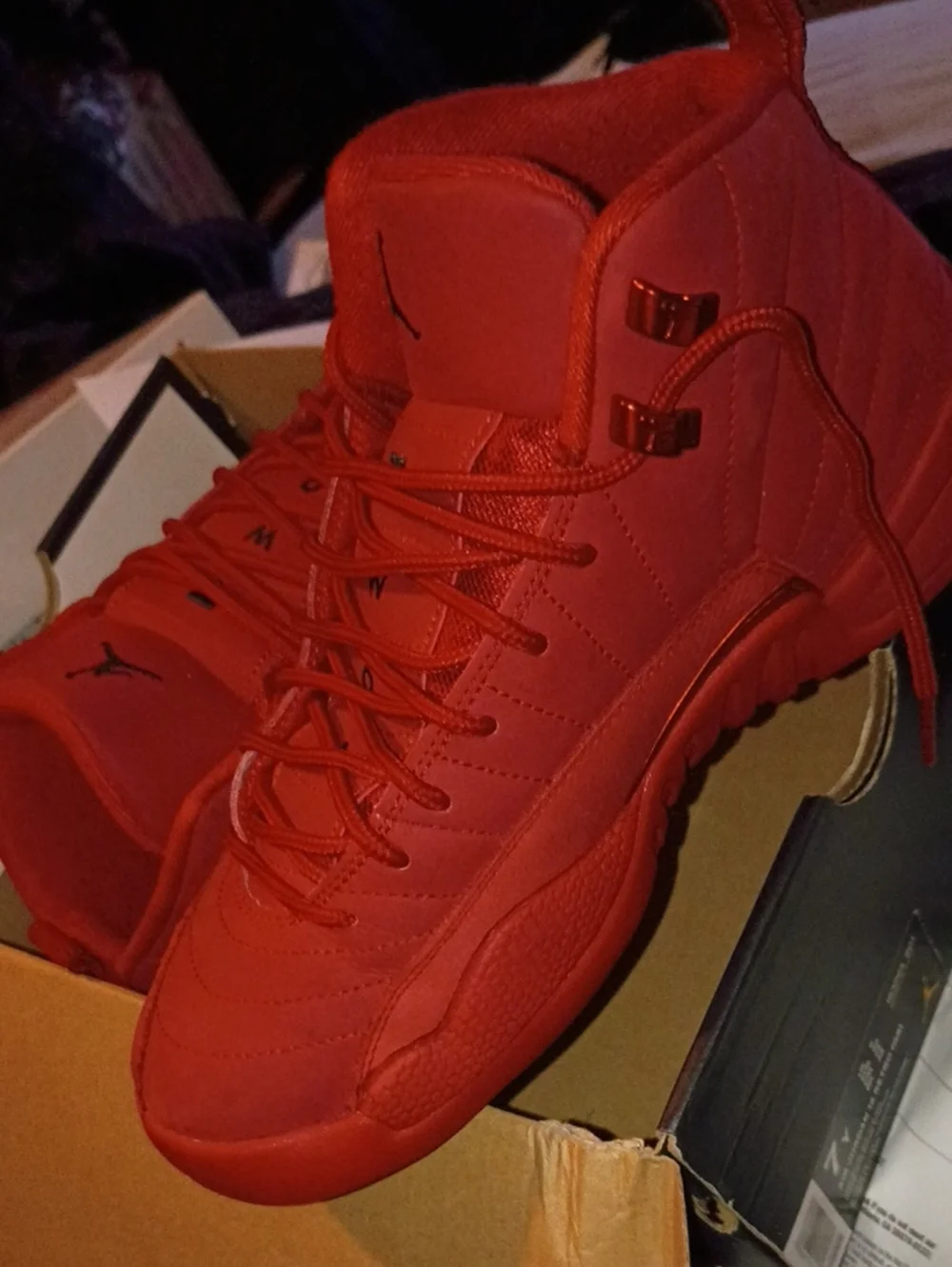 Jordan 12 Men’s All-Red High-Top Sneakers